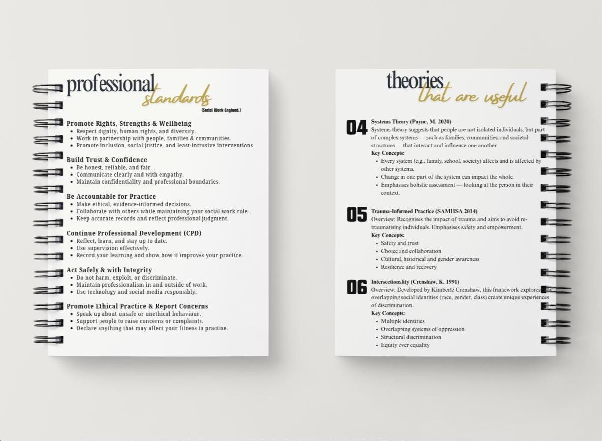 Social work student journal/notepad